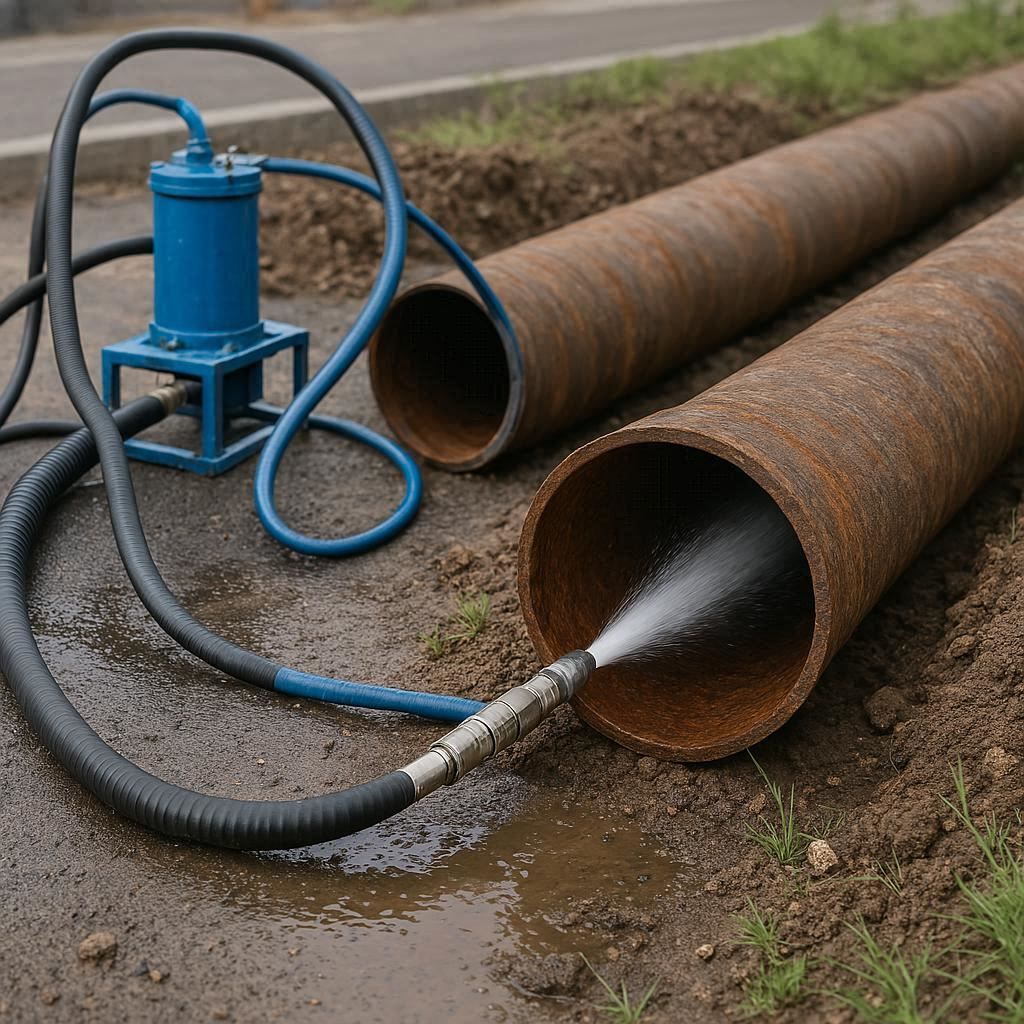 Гидродинамическая прочистка водопроводных труб в Юрге